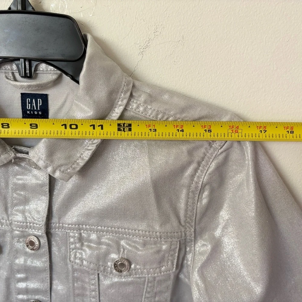 GAP Shimmering Silver Denim Jacket Size LX 12-13